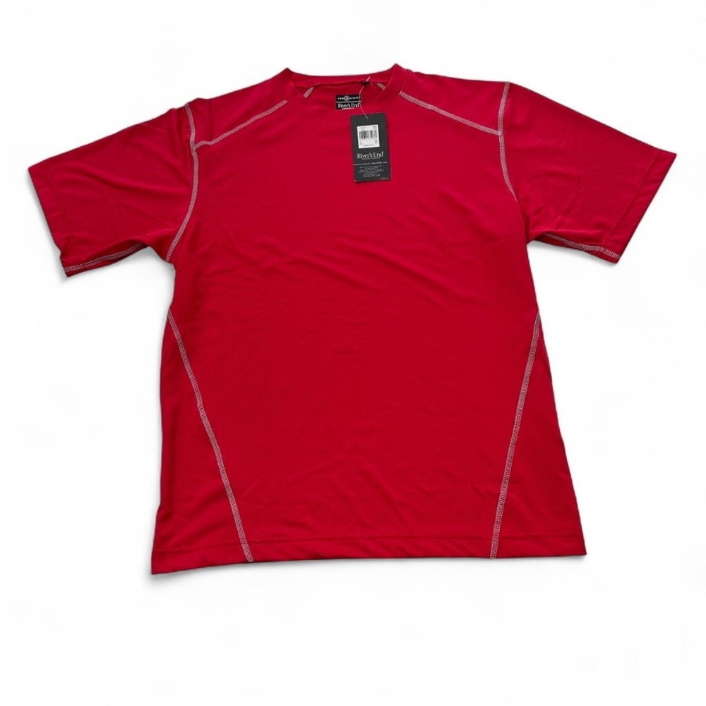 NWT Rivers End Sport Shirt Mens L Athletic Red Performance Tee Cool Matrix